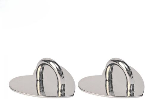 2Pcs Metal Self Adhesive Finger Ring Grip Heart Shaped Phone Case Charm Holder Hook Silver Buckle Clasp DIY Accessories in Saudi Arabia