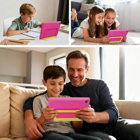 10 inch Kids Tablet with Case, Android 15 Tablet for Kids Ages 3-12 Years, 20GB+64GB(1TB TF Expand), Octa-Core Processor, Parental Controls, WiFi 6, BT5.3,Preloaded Edu Apps (Pink) in Kuwait