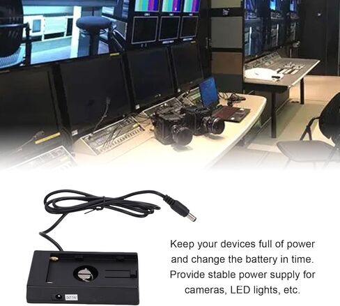 محول لوحة تثبيت بطارية Acouto لبطاريات NP F550 F570 F750 F770 F960 F970، مخرج DC5.5 2.1 مم، حامل كاميرا للأحذية الساخنة بخيوط ذكر 1/4 بوصة، ضوء مؤشر LED ذكي، ABS in Kuwait