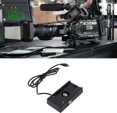محول لوحة تثبيت بطارية Acouto لبطاريات NP F550 F570 F750 F770 F960 F970، مخرج DC5.5 2.1 مم، حامل كاميرا للأحذية الساخنة بخيوط ذكر 1/4 بوصة، ضوء مؤشر LED ذكي، ABS in Kuwait