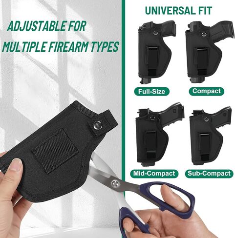 حافظة مسدس عالمية للرجال والنساء IWB OWB حافظة مسدس مخفية يمكن استخدامها باليد اليسرى اليمنى تناسب غلوك 19 26 42 43 S&W M&P Shield 9mm 380 مسدسات مدمجة صغيرة الحجم in Kuwait
