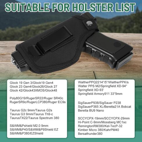 حافظة مسدس عالمية للرجال والنساء IWB OWB حافظة مسدس مخفية يمكن استخدامها باليد اليسرى اليمنى تناسب غلوك 19 26 42 43 S&W M&P Shield 9mm 380 مسدسات مدمجة صغيرة الحجم in Kuwait