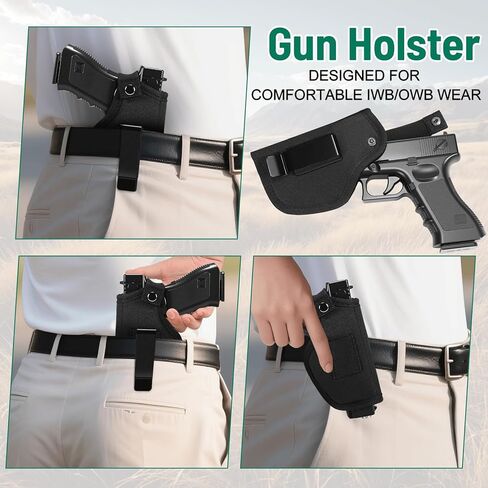 حافظة مسدس عالمية للرجال والنساء IWB OWB حافظة مسدس مخفية يمكن استخدامها باليد اليسرى اليمنى تناسب غلوك 19 26 42 43 S&W M&P Shield 9mm 380 مسدسات مدمجة صغيرة الحجم in Kuwait