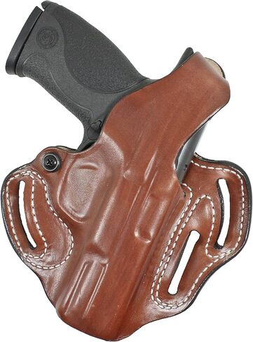 DeSantis Thumb Break Scabbard - OWB Gun Holster for Men and Women, Leather Belt Slide Holster for Pistols, Exact Molding, Secure and Concealable Carry in Kuwait
