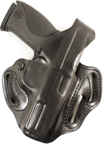 DeSantis Thumb Break Scabbard - OWB Gun Holster for Men and Women, Leather Belt Slide Holster for Pistols, Exact Molding, Secure and Concealable Carry in Kuwait