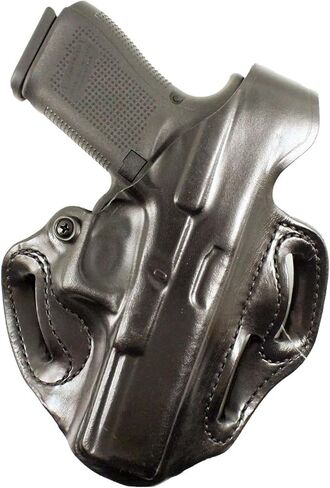 DeSantis Thumb Break Scabbard - OWB Gun Holster for Men and Women, Leather Belt Slide Holster for Pistols, Exact Molding, Secure and Concealable Carry in Kuwait