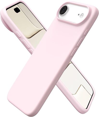 ORNARTO for iPhone Air Case 6.5", Slim Liquid Silicone 3 Layers Soft Gel Rubber Shockproof Protective Cover with Anti-Scratch Microfiber Lining-Chalk Pink in Saudi Arabia