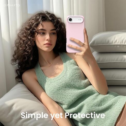 ORNARTO for iPhone Air Case 6.5", Slim Liquid Silicone 3 Layers Soft Gel Rubber Shockproof Protective Cover with Anti-Scratch Microfiber Lining-Chalk Pink in Saudi Arabia