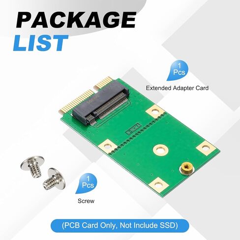 PATIKIL M2 NVME SSD نقل بطاقة محول ممتدة 2242-MSATA، محول تمديد M.2 يتغير إلى حجم طويل مع مفكات لمقاهي الإنترنت في المنزل والمكتب، أخضر in Kuwait