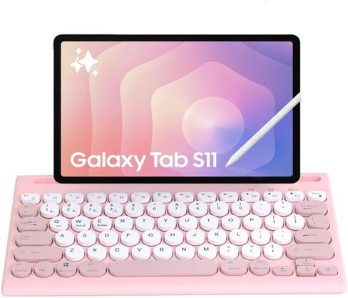 Samsung Galaxy Tab S11 11" Tablet 256GB (2025) Silver + 128GB microSD Card + 25W Super Fast Charger + Mytrix Bluetooth Keyboard – Wi-Fi Android Tablet, Large Display, Work & Study Bundle in Kuwait