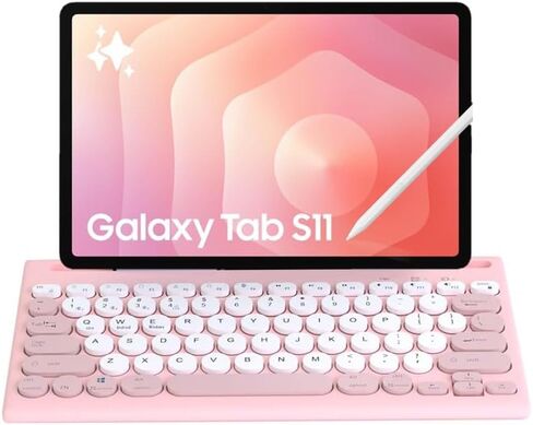 Samsung Galaxy Tab S11 11" Tablet 256GB (2025) Silver + 128GB microSD Card + 25W Super Fast Charger + Mytrix Bluetooth Keyboard – Wi-Fi Android Tablet, Large Display, Work & Study Bundle in Kuwait