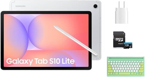 Samsung Galaxy Tab S11 11" Tablet 256GB (2025) Silver + 128GB microSD Card + 25W Super Fast Charger + Mytrix Bluetooth Keyboard – Wi-Fi Android Tablet, Large Display, Work & Study Bundle in Kuwait