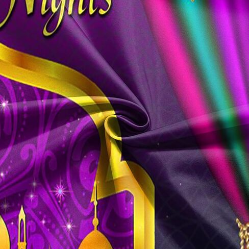 Arabian Nights Backdrop for Indian Festival Wedding Party Decorations, Purple Moroccan Moon Stars Castle Background for Photography, India Bollywood Luxurious Nights Decor Banner 10x8ft in Kuwait