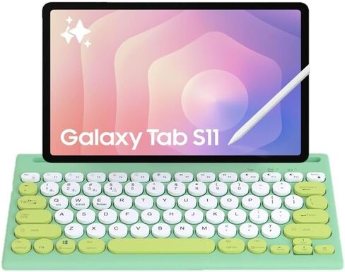 Samsung Galaxy Tab S11 11" Tablet 256GB (2025) Silver + 128GB microSD Card + 25W Super Fast Charger + Mytrix Bluetooth Keyboard – Wi-Fi Android Tablet, Large Display, Work & Study Bundle in Kuwait