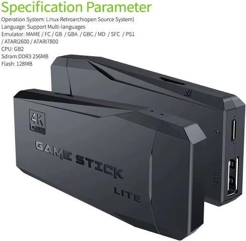 مجموعة وحدة تحكم الألعاب اللاسلكية LINKTV 2.4G، لوحة ألعاب مزدوجة سوداء مع جهاز استقبال USB، وحدة تحكم ألعاب ريترو 64 جيجابايت محملة مسبقًا بـ 20000 لعبة كلاسيكية in Saudi Arabia