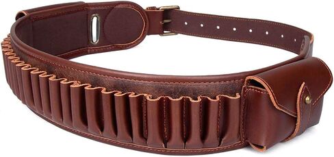 TOURBON PU Leather 410 Shell Holder with 2 Ammo Carrier Pouch, Hunting Shooting Rifle Bandolier Cartridge Belt for 308, 30-30, 30-06, 270, 300 in Saudi Arabia