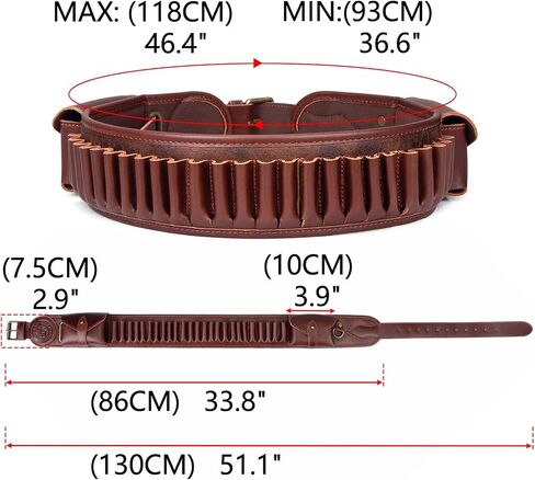 TOURBON PU Leather 410 Shell Holder with 2 Ammo Carrier Pouch, Hunting Shooting Rifle Bandolier Cartridge Belt for 308, 30-30, 30-06, 270, 300 in Saudi Arabia