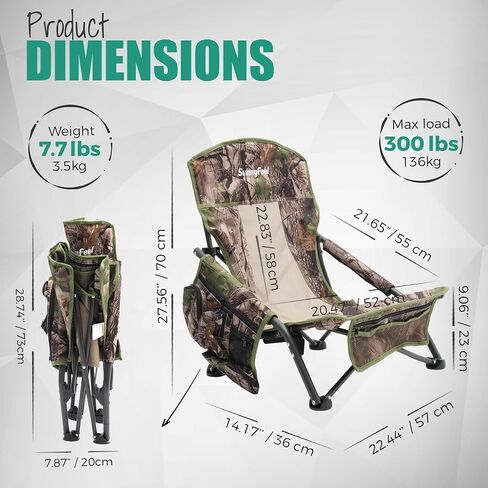SUNNYFEEL Turkey Hunting Chair, Hunting Blind Chair, Portable Camping Chair with Storage Pocket and Carry Bag for Hunting Fishing Outdoor Travel Picnic Shooting, 2 Pack in Saudi Arabia
