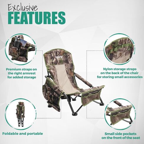 SUNNYFEEL Turkey Hunting Chair, Hunting Blind Chair, Portable Camping Chair with Storage Pocket and Carry Bag for Hunting Fishing Outdoor Travel Picnic Shooting, 2 Pack in Saudi Arabia