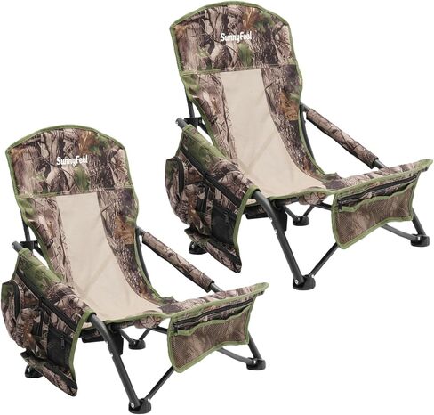 SUNNYFEEL Turkey Hunting Chair, Hunting Blind Chair, Portable Camping Chair with Storage Pocket and Carry Bag for Hunting Fishing Outdoor Travel Picnic Shooting, 2 Pack in Saudi Arabia