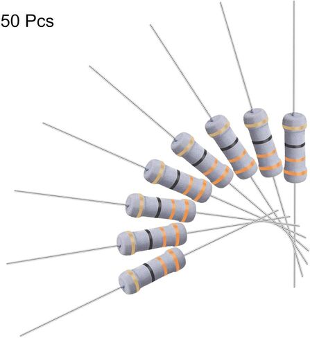 uxcell 50Pcs 47 Ohm Resistor, 1W 5% Tolerance Metal Oxide Film Resistors, Axial Lead, Flame Proof for DIY Electronic Projects and Experiments in Kuwait
