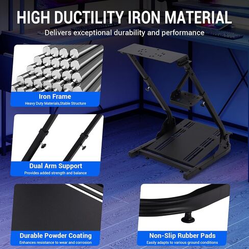 حامل عجلة السباق X-Fold Sim 2.0 - حامل عجلة القيادة من الفولاذ الكربوني مع قفل الكرسي وحامل الأكواب (نمط السباق من المستوى التالي) in Kuwait