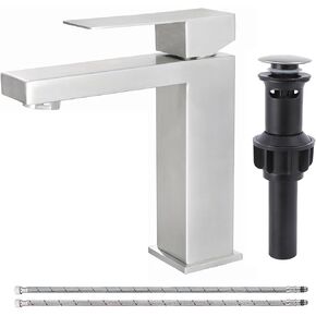SHACO Brushed Nickel Bathroom Faucet, 4 Inch Centerset RV Camper Bathroom Faucet, 2 Handle 360° Swivel Spout Lavatory Basin Bath Vanity Bathroom Faucets for Sink 3 Hole or 2 Hole in Saudi Arabia