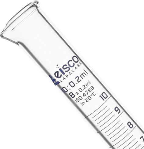 Graduated Cylinder, 1000ml - Class B Tolerance ±10.0ml - Hexagonal Base - Blue Graduations - Borosilicate 3.3 Glass - Eisco Labs in Saudi Arabia