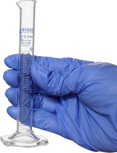 Graduated Cylinder, 1000ml - Class B Tolerance ±10.0ml - Hexagonal Base - Blue Graduations - Borosilicate 3.3 Glass - Eisco Labs in Saudi Arabia