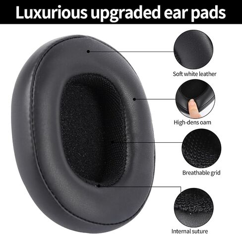 وسائد أذن بديلة لسماعات الرأس Skullcandy Crusher Wireless/Evo/ANC، Hesh 3/EVO & Venue ANC/Wireless فوق الأذن، وسائد الأذن غطاء الأذن مع جلد بروتين ناعم وإسفنج عازل للضوضاء (عنابي) in Saudi Arabia