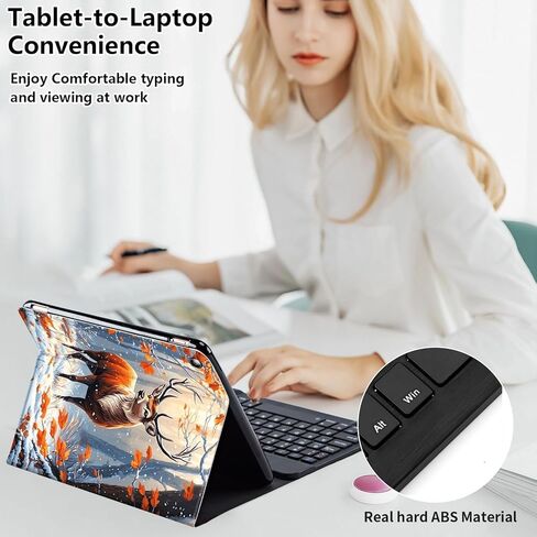 حافظة لوحة المفاتيح لجهاز Fire HD 10/10 Plus Tablet (الجيل الثالث عشر/الحادي عشر، إصدار 2023/2021، 10.1 بوصة) - غطاء حامل من جلد البولي يوريثان، لوحة مفاتيح بلوتوث قابلة للفصل، تصميم واقٍ بطبعة جلد الفهد in Kuwait