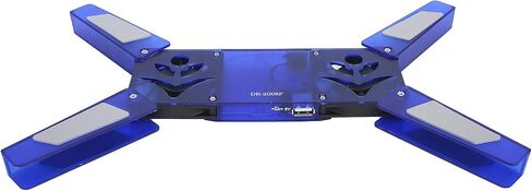 حامل تبريد للكمبيوتر المحمول SUNGOOYUE DR-2008F مع مراوح مزدوجة، تصميم محمول قابل للطي، تدفق هواء قوي لتبديد الحرارة، شكل تلسكوبي رياضي، يعمل بمنفذ USB (أزرق) in Kuwait