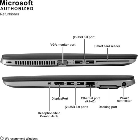 HP EliteBook 840 G2 Business Notebook with 14 Inch HD Display, Intel Core i7 CPU, 16GB RAM, 500GB SSD, Windows 10, (Renewed) in Saudi Arabia