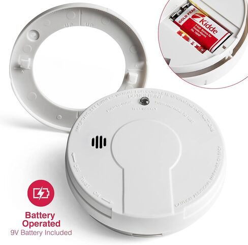 Kidde Smoke Detector, 9-Volt Battery Operated, Photoelectric Smoke Alarm, Battery Included in Saudi Arabia
