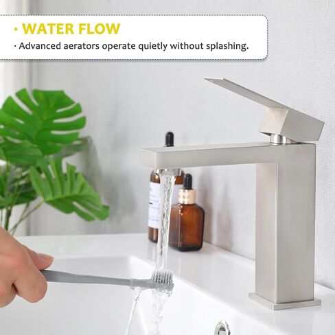 SHACO Brushed Nickel Bathroom Faucet, 4 Inch Centerset RV Camper Bathroom Faucet, 2 Handle 360° Swivel Spout Lavatory Basin Bath Vanity Bathroom Faucets for Sink 3 Hole or 2 Hole in Saudi Arabia