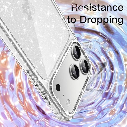 JETech Glitter Case for iPhone 17 Pro Max 6.9-Inch, Bling Sparkle Shockproof Phone Bumper Cover, Cute Sparkly for Women and Girls (Clear) in Saudi Arabia
