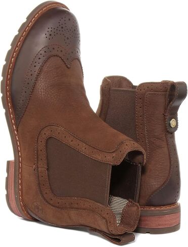 Ariat Women's Wexford Brogue Waterproof Western Boot, Chocolate Brown, 9.5 in Saudi Arabia