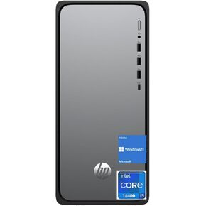 كمبيوتر مكتبي HP OmniDesk، معالج Intel Core i5-14400 (10-Core)، ذاكرة الوصول العشوائي 32 جيجابايت، 1 تيرابايت SSD، USB أسود سلكي KB & M، wif6، بلوتوث 5.4، Windows 11 Home، Meteor Silver (2025) in Kuwait