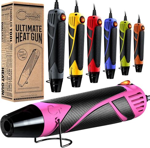 Heat Gun for Crafting, Mini Dual Temp Hot Air Gun Tool for Epoxy Resin, Shrink Wrapping, Vinyl Wrap, Embossing, Electronics, Candle Making, Sublimation, Phone Repair & DIY (Pink/Black) in Saudi Arabia