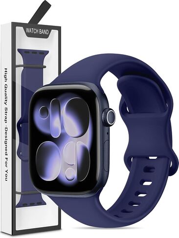 Sport Silicone Band Compatible with Apple Watch Bands 40mm 38mm 41mm 42mm 44mm 45mm 46mm 49mm Women Men, Waterproof Soft Wrist Strap for iWatch Series 11 10 9 8 7 6 5 4 3 2 1 SE Ultra 2 3, for Outdoor in Saudi Arabia