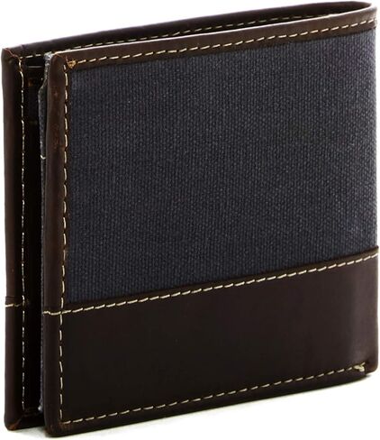 Timberland Men's Baseline Leather Canvas Wallet with Attached Flip Pocket in Saudi Arabia