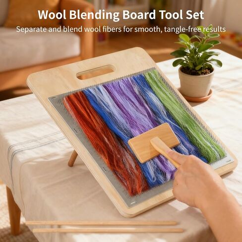 2PCS Wool Carders with Drop Spindle Set, Hand Carders Wool Needle Felting Brush, Drop Spindle Maple Top Whorl Spinning Smooth Finish, for Craft Felt Project in Saudi Arabia