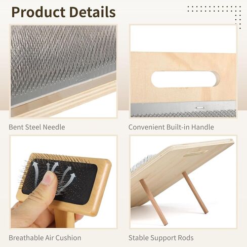 2PCS Wool Carders with Drop Spindle Set, Hand Carders Wool Needle Felting Brush, Drop Spindle Maple Top Whorl Spinning Smooth Finish, for Craft Felt Project in Saudi Arabia