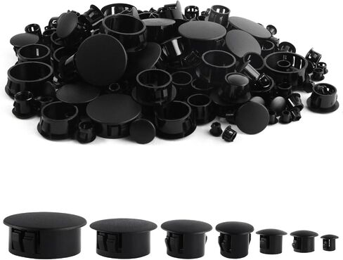 MroMax Plastic Hole Plugs 7 Sizes White Hole Plugs 3/16", 1/4", 5/16", 3/8", 1/2", 3/4", 1" Screw Hole Plugs Screw Covers Snap in Locking Plugs Assorted for Kitchen Cabinet Furniture Cupboard (210Pcs) in Saudi Arabia