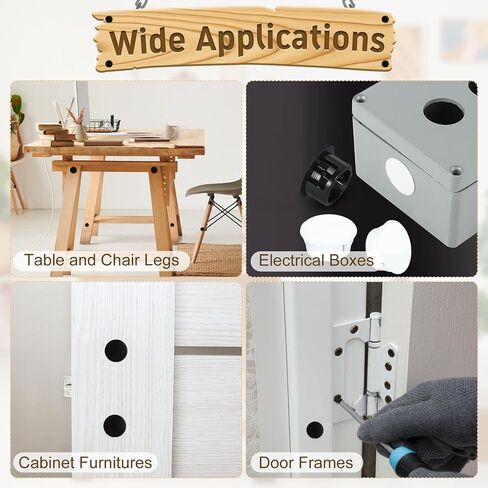 MroMax Plastic Hole Plugs 7 Sizes White Hole Plugs 3/16", 1/4", 5/16", 3/8", 1/2", 3/4", 1" Screw Hole Plugs Screw Covers Snap in Locking Plugs Assorted for Kitchen Cabinet Furniture Cupboard (210Pcs) in Saudi Arabia