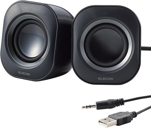 مكبر صوت USB صغير الحجم من ELECOM بقدرة 4 وات Amazon.co.jp موديل محدود [أسود] MS-P08UECBK (استيراد اليابان) in Saudi Arabia