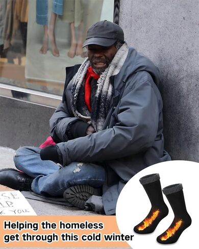 Henoyso 300 Pairs Thermal Socks Bulk Socks Thick Winter Socks Unisex Socks for Men Women Homeless Care Package, Black, Men's Shoe Sizes 9-12, Women's Shoe Sizes 7-13 in Saudi Arabia