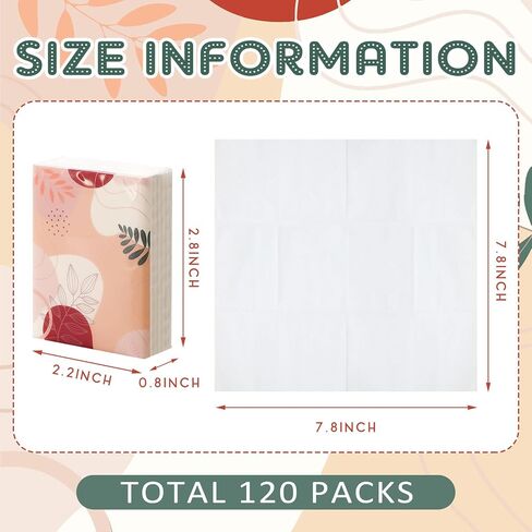 120 Pack Wedding Facial Tissues for Wedding Welcome Bags Happy Tears Tissues Pocket Mini Tissues 4 Ply Tissues Travel Size Wipes 7 Sheets Each Pack for Wedding Guests Party Favors in Saudi Arabia