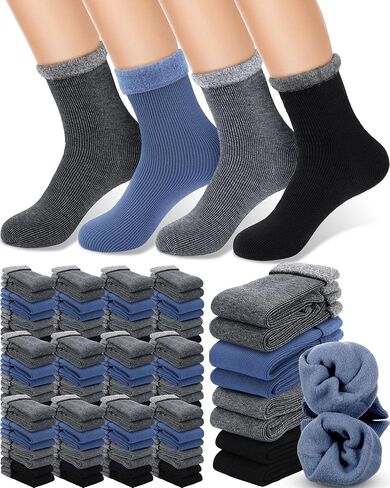 Xuhal 150 Pairs Winter Warm Thermal Socks Bulk Crew Boot Socks Thick Heated Socks for Women Men Cold Weather Hiking in Saudi Arabia