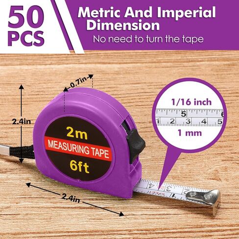 Copkim 50 Pcs Small Tape Measure Bulk Mini Measuring Tape Retractable 6 Ft 2M Metric Tape Measure and Inch, Portable Easy to Read Measurement Tape for Party Favors Practical Gifts Daily Use, Green in Saudi Arabia